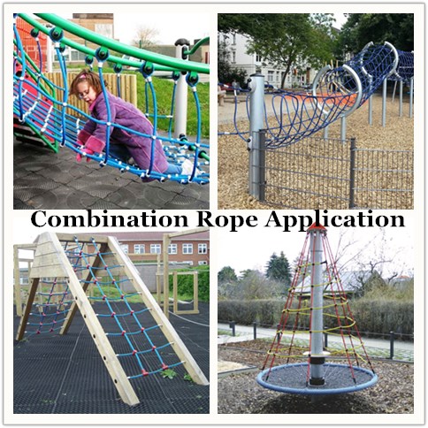 Corda da parco da gioco per reti da arrampicata a 6 strati in PET o PP da 16 mm 13