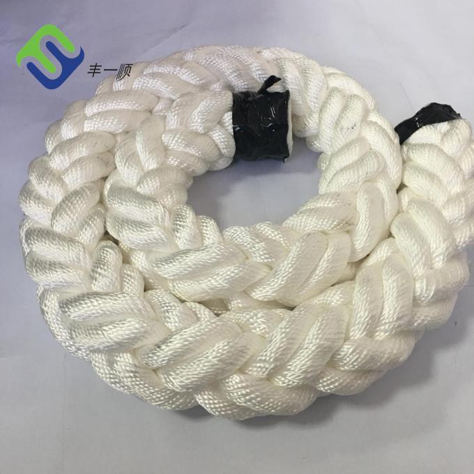 Poliestere bianco Marine 8 Strand Mooring Rope Abrasione resistente 3