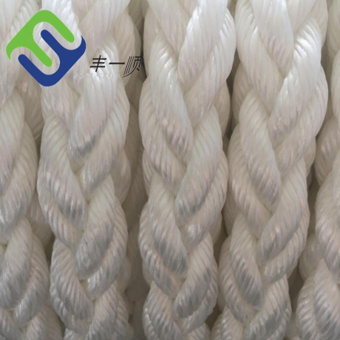 Poliestere bianco Marine 8 Strand Mooring Rope Abrasione resistente 6