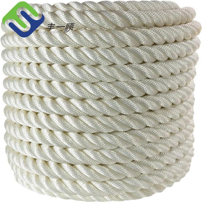 Corda di nylon di colore bianco di 32 mm di diametro con 3 fili di torsione 1