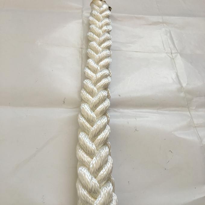 Bianco 53mm 8 Strand Poliester Barca Hawser Legato Fibra di rimorchiatura di ormeggio Forte corda per uso marino 2