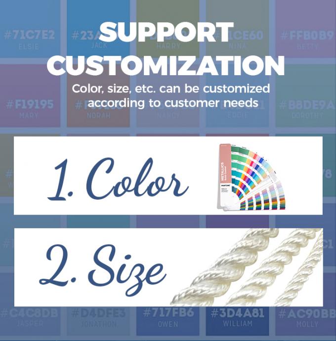 Bianco 53mm 8 Strand Poliester Barca Hawser Legato Fibra di rimorchiatura di ormeggio Forte corda per uso marino 7