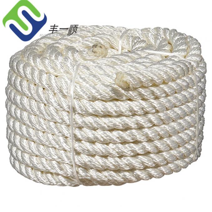 Corda di nylon di colore bianco di 32 mm di diametro con 3 fili di torsione 2