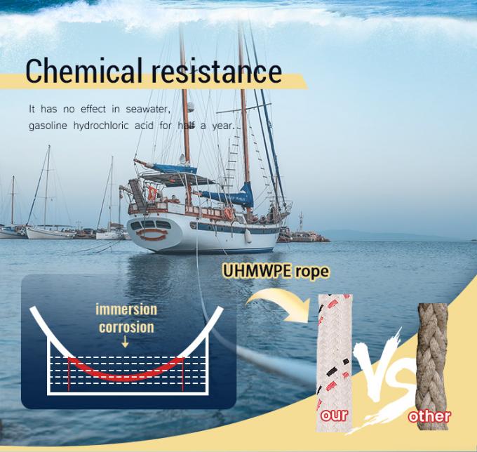 Alta resistenza 10mm 12mm 12 Strand Uhmwpe Fibre Winch Braid Line Marine Sail Rope Yacht 0