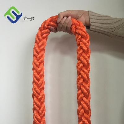 Corda arancio 64mm Tow Line For Vessel d'attracco del poliestere del filo di colore 8