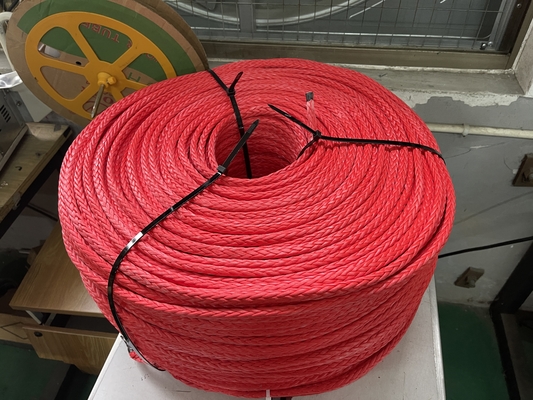 Colore rosso 12 fili UHMWPE HMPE Spliced Mooring Rope 24mmx220m Per navi
