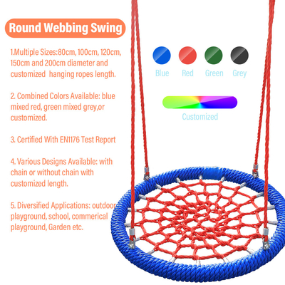 Grigio Verde Colore misto 100cm di diametro 12cm anello Parco giochi Swing di rete con elevata capacità di carico
