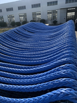 Alta resistenza 12 fili intrecciati UHMWPE fibra sintetica filo di filo di cavo di 48 mm di diametro per il rimorchio di navi marine ormeggio sacchetto a cerniera in acciaio