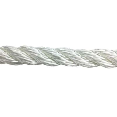6mm-20mm White Nylon 3 Strand Rope 220 Meter Coil Ropes Marine Con Certificati di Classe