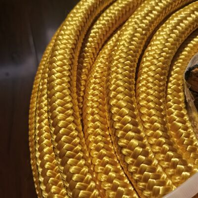 Copertura in poliestere a doppia treccia con anima in fune a 12 trefoli in UHMWPE per ormeggio e ancoraggio di imbarcazioni, con dimensioni personalizzate da 4 mm a 60 mm