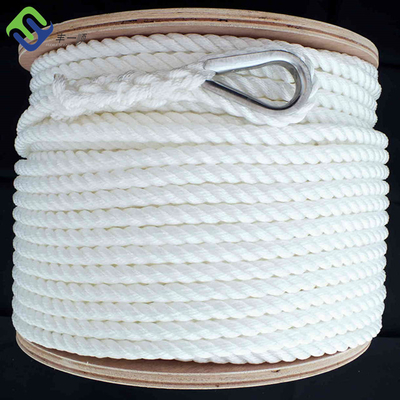 Putrefazione di nylon torta Marine Boat Anchor Rope resistente della corda di 3 fili