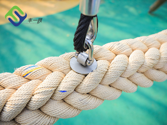 poliestere intrecciato fili naturali di colore 12 di 120mm Dia Net Playground Rope Bridge