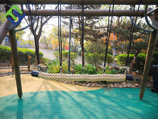 poliestere intrecciato fili naturali di colore 12 di 120mm Dia Net Playground Rope Bridge