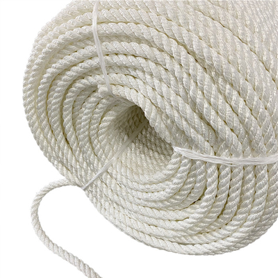Corda torta di nylon della poliammide di 3 fili con colore bianco