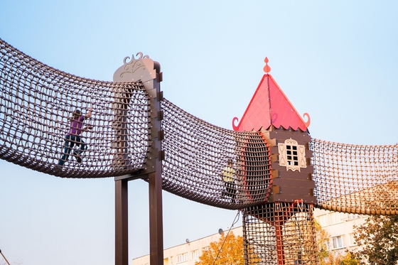 Tunnel all'aperto del reticolato della corda dei bambini del campo da giuoco con la dimensione su misura